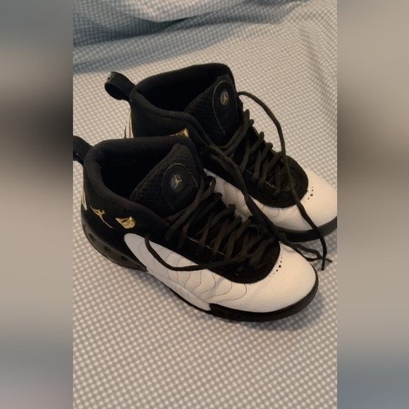 Jordan 6.5y black white gold jumpman - Picture 8 of 9